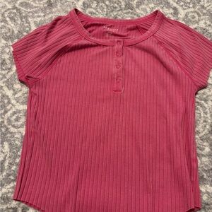 American Eagle Outfitters Ribbed Pink Top
